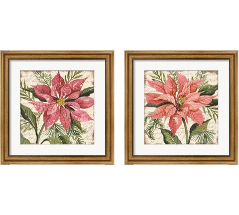 Poinsettia Botanical 2 Piece Framed Art Print Set by Cindy Jacobs