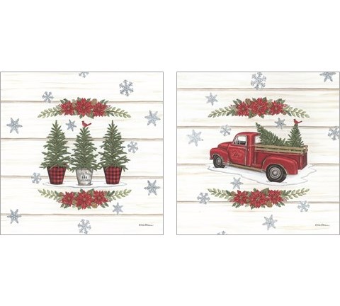 Christmas Tree 2 Piece Art Print Set by Deb Strain