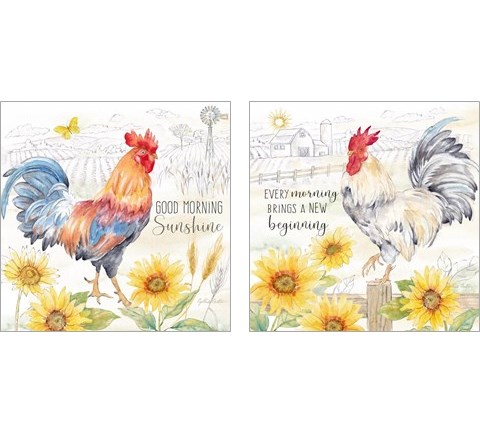 Good Morning Sunshine 2 Piece Art Print Set by Cynthia Coulter