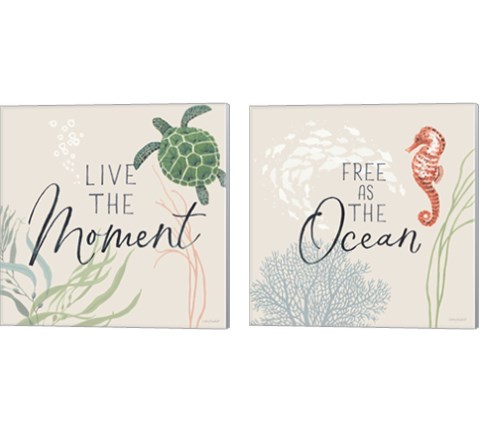 Free As the Ocean 2 Piece Canvas Print Set by Lisa Audit