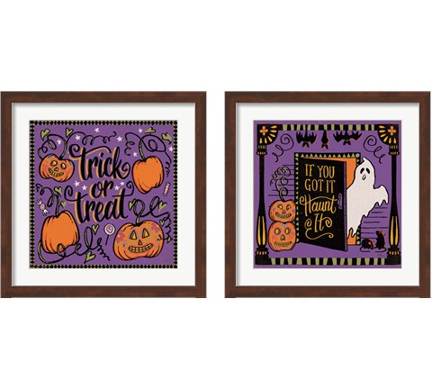 Halloween Expressions 2 Piece Framed Art Print Set by Janelle Penner