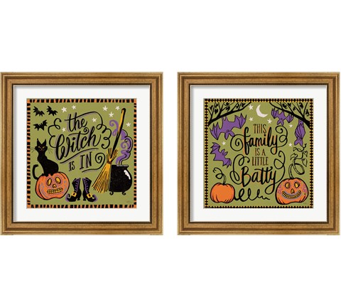 Halloween Expressions 2 Piece Framed Art Print Set by Janelle Penner