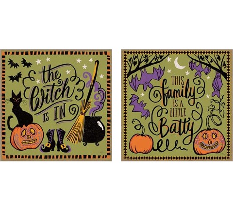 Halloween Expressions 2 Piece Art Print Set by Janelle Penner
