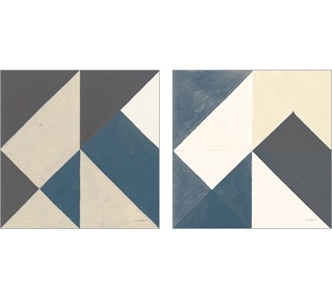 Triangles  2 Piece Art Print Set by Mike Schick