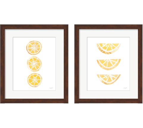 Lemon Slices 2 Piece Framed Art Print Set by Courtney Prahl