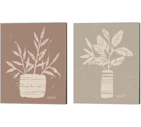 Dreamy Boho Botanical Sketches  2 Piece Canvas Print Set by Anne Tavoletti