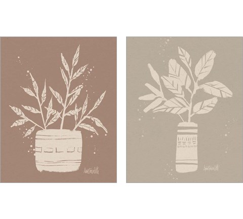 Dreamy Boho Botanical Sketches  2 Piece Art Print Set by Anne Tavoletti