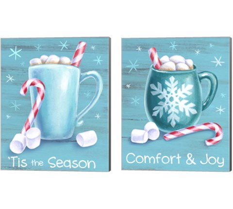 Peppermint Cocoa 2 Piece Canvas Print Set by Kelsey Wilson