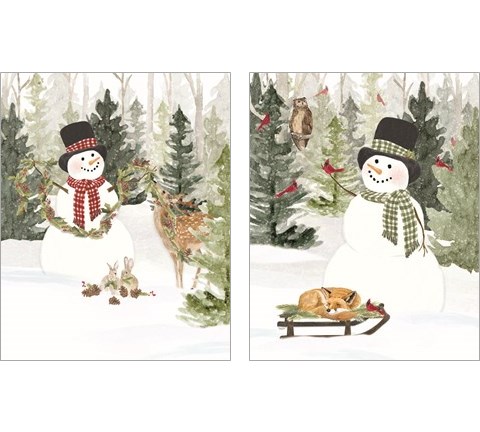 Christmas in the Woods 2 Piece Art Print Set by Tara Reed