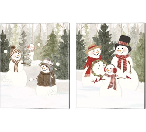Christmas in the Woods 2 Piece Canvas Print Set by Tara Reed