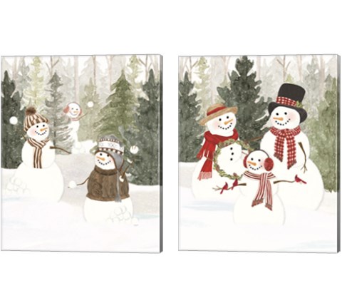 Christmas in the Woods 2 Piece Canvas Print Set by Tara Reed