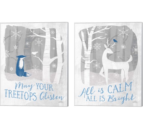 Woodland Wishes 2 Piece Canvas Print Set by Laura Marshall