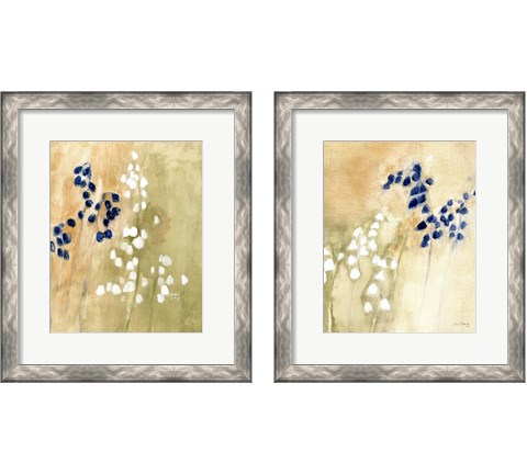 Floral with Bluebells and Snowdrops 2 Piece Framed Art Print Set by Janel Bragg