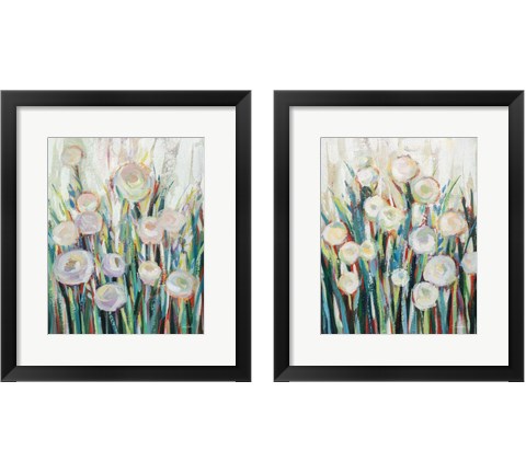 Sprinkled White Flowers 2 Piece Framed Art Print Set by Silvia Vassileva