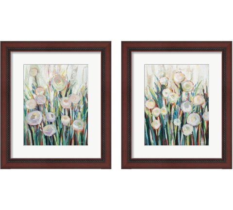 Sprinkled White Flowers 2 Piece Framed Art Print Set by Silvia Vassileva