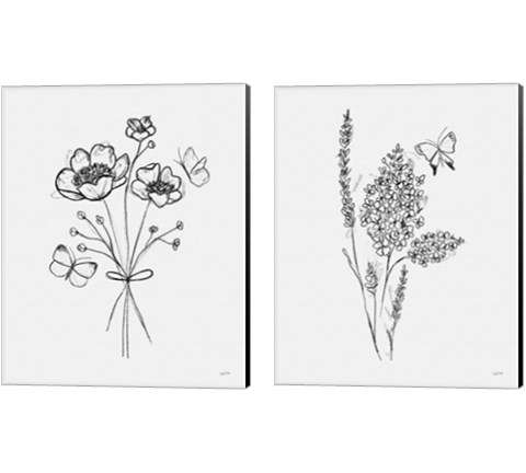 Among Wildflowers 2 Piece Canvas Print Set by Leah York