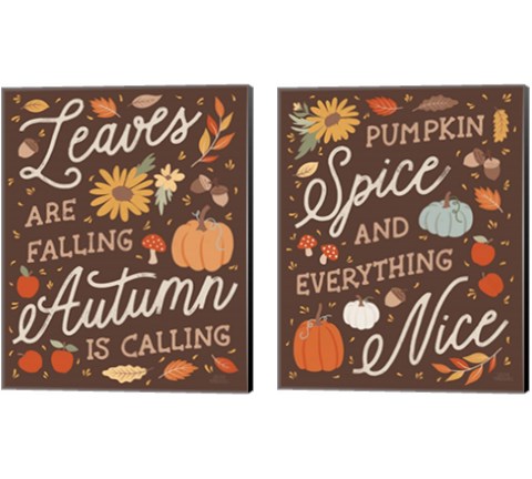 Harvest Wishes 2 Piece Canvas Print Set by Laura Marshall