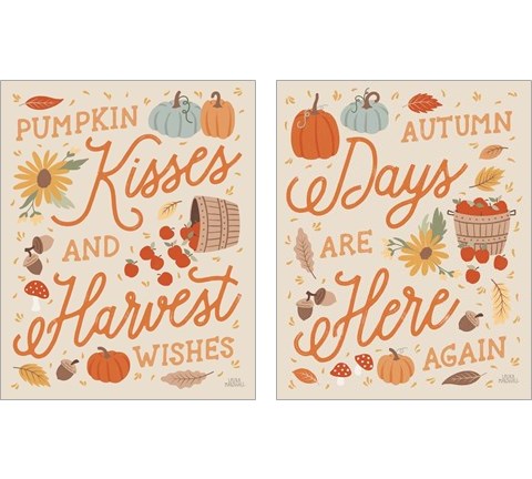 Harvest Wishes 2 Piece Art Print Set by Laura Marshall