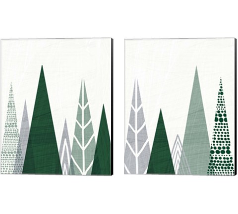 Geometric Forest 2 Piece Canvas Print Set by Michael Mullan