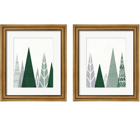 Geometric Forest 2 Piece Framed Art Print Set by Michael Mullan