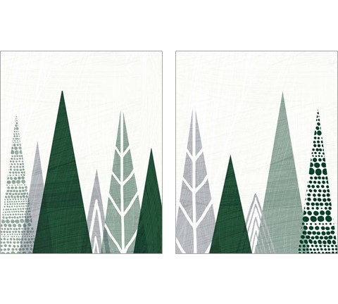 Geometric Forest 2 Piece Art Print Set by Michael Mullan