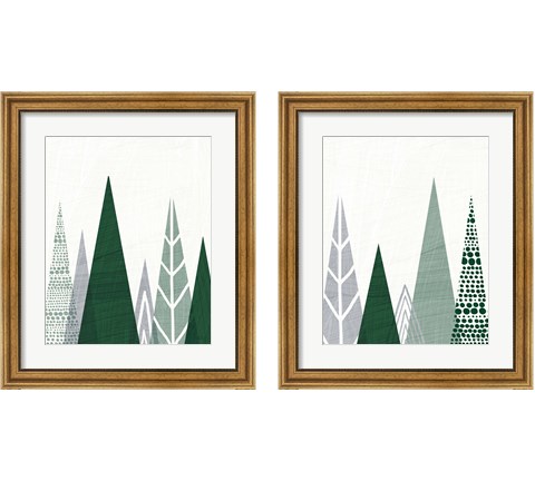 Geometric Forest 2 Piece Framed Art Print Set by Michael Mullan