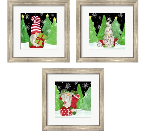 Gnome for Christmas 3 Piece Framed Art Print Set by Tara Reed