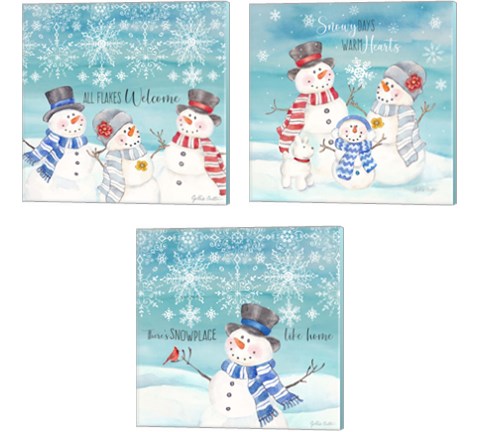 Snow Lace 3 Piece Canvas Print Set by Cynthia Coulter