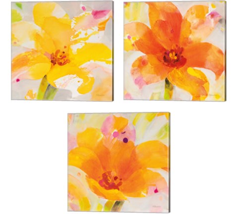 Bright Tulips 3 Piece Canvas Print Set by Albena Hristova