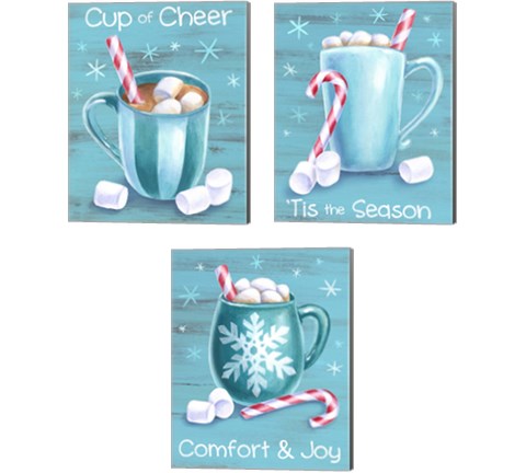 Peppermint Cocoa 3 Piece Canvas Print Set by Kelsey Wilson