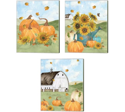 Fall Sunshine 3 Piece Canvas Print Set by Tara Reed