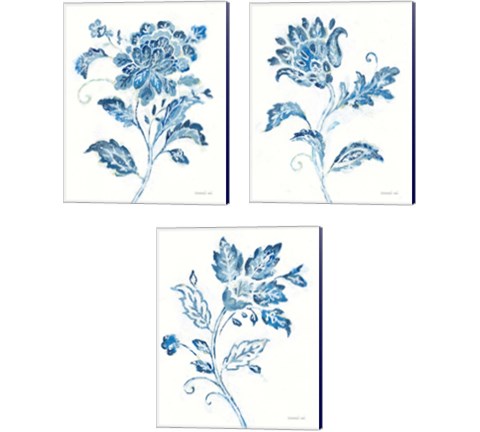Exotic Elegance Floral 3 Piece Canvas Print Set by Danhui Nai