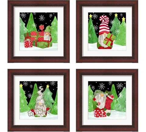 Gnome for Christmas 4 Piece Framed Art Print Set by Tara Reed