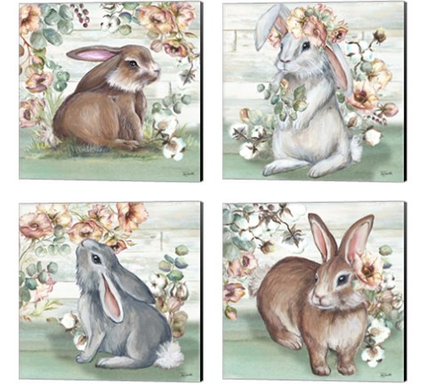 Farmhouse Bunny 4 Piece Canvas Print Set by Tre Sorelle Studios