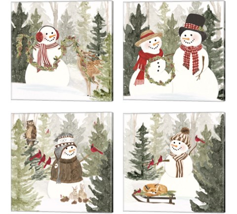 Christmas in the Woods 4 Piece Canvas Print Set by Tara Reed