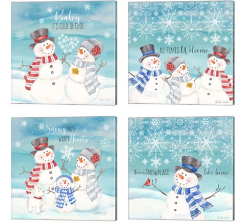 Snow Lace 4 Piece Canvas Print Set by Cynthia Coulter