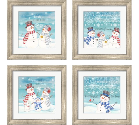 Snow Lace 4 Piece Framed Art Print Set by Cynthia Coulter
