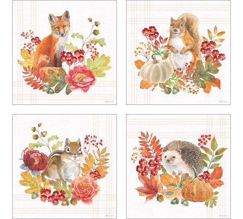 Wooded Harvest 4 Piece Art Print Set by Beth Grove