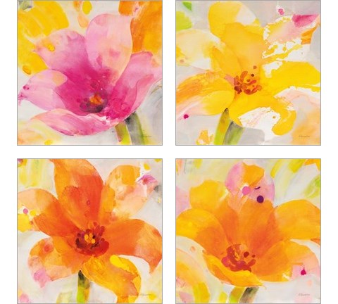 Bright Tulips 4 Piece Art Print Set by Albena Hristova