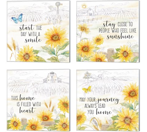 Good Morning Sunshine 4 Piece Canvas Print Set by Cynthia Coulter