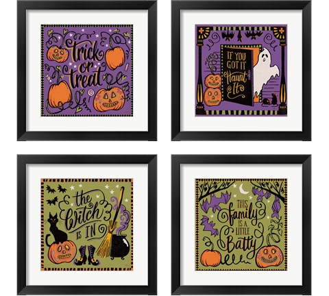 Halloween Expressions 4 Piece Framed Art Print Set by Janelle Penner