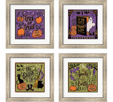 Halloween Expressions 4 Piece Framed Art Print Set by Janelle Penner