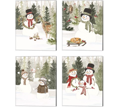 Christmas in the Woods 4 Piece Canvas Print Set by Tara Reed