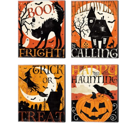 Halloween is Calling 4 Piece Canvas Print Set by Veronique Charron