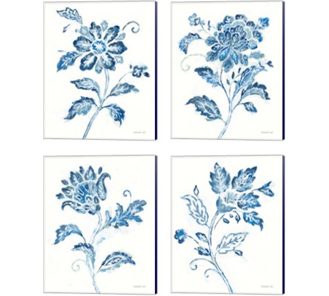 Exotic Elegance Floral 4 Piece Canvas Print Set by Danhui Nai