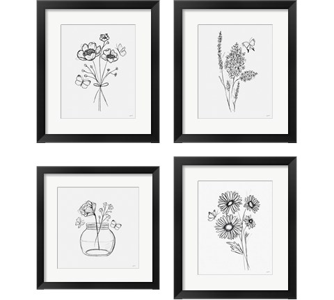 Among Wildflowers 4 Piece Framed Art Print Set by Leah York