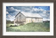 Old White Barn and Blue Sky