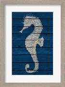Antique Seahorse on Blue II