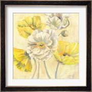 Gold and White Contemporary Poppies I