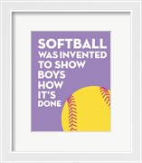 Softball Quote - Yellow on Purple 2